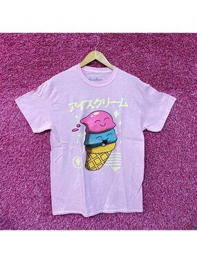 Kawaii ice cream pink Tshirt size medium